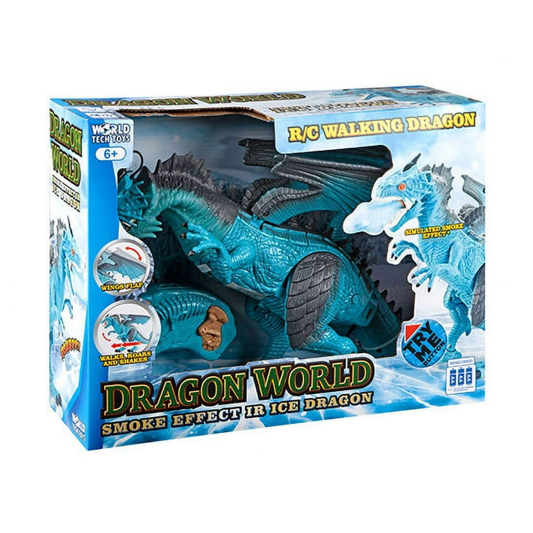 World Tech Toys Monster World Electric Walking Smoking RC Blue Dragon