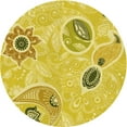 thumbnail image 1 of Ahgly Company Tapis Rond Lavable en Machine Intérieur Transitionnel Jaune Audacieux, 4 Pieds Rond, 1 of 7