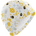 thumbnail image 1 of Wekity Swimming Cap Cartoon Bee Flower Floral Unisex Adult Wekity Polyester, 1 of 4