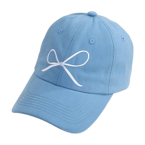 Valora Women Adult Bow Embroidered Baseball Cap Daily Casual Outdoor Campus Hat Blue Blue