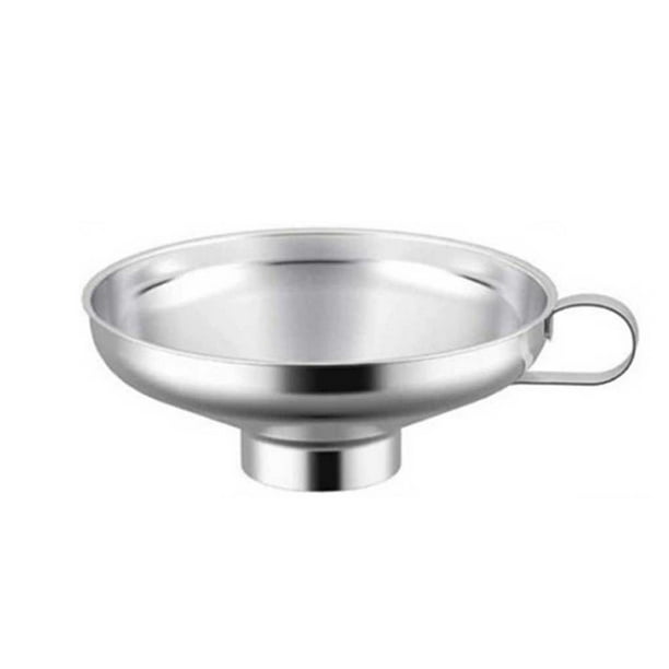 Wosthever Embudo de boca ancha para conservas con asa Filtro de aderezo de acero inoxidable Embudos de gran calibre para ingredientes secos Cocina y Comedor L