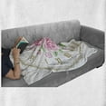 thumbnail image 6 of Shabby Flora Soft Flannel Fleece Throw Blanket, Vintage Clock Face Roses Roman Numbers Antique Vintage Style, Cozy Plush for Indoor and Outdoor Use, 50" x 60", Dark Khaki Pale Pink, by Ambesonne, 6 of 6