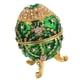 thumbnail image 1 of Caja de huevos e de flores con cristales, caja de de huevo de Pascua coleccionable, Verde Zulema Caja de joyería de huevos de Pascua, 1 of 7