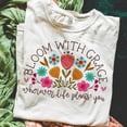 thumbnail image 3 of Comfort Colors Christian Bloom with Grace whimsical boho tshirt, inspirational floral positive tee, mental health t shirt, 3 of 6