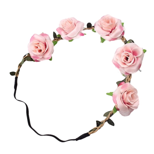 fastboy Réutilisable et Élastique Couronne Florale de Mode Fille pour Toute Occasion Cadeau Choix Rose