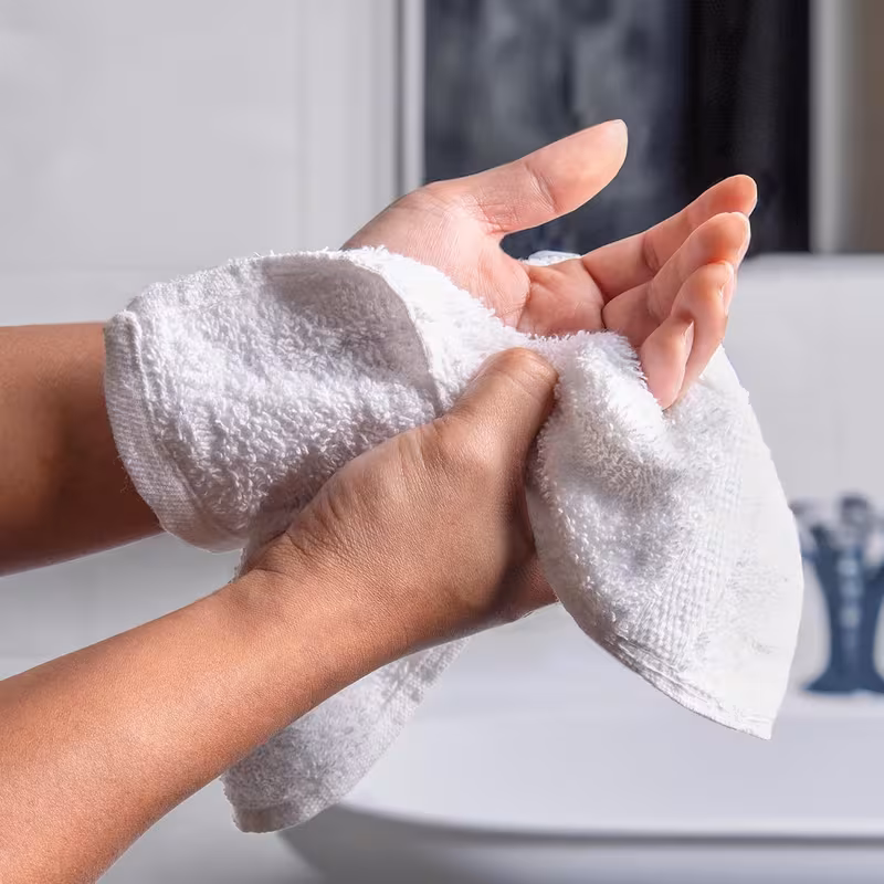 Americlassic Cotton Washcloths 60 Pack, 12 x 12 Inch Soft & Absorbent Fingertip Towels, Fast Drying Face Wash Cloths for Bathroom, Spa, Hotel & Gym (White)