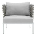 thumbnail image 6 of Side Lounge Chair Armchair, Sunbrella, Aluminum, Metal, Steel, Grey Gray, Modern Contemporary Urban Design, Outdoor Patio Balcony Cafe Bistro Garden Furniture Hotel Hospitality, 6 of 8