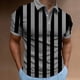 thumbnail image 1 of Blusa y camisa de manga corta con cuello vuelto Camisa casual de manga corta para hombre con estampado de rayas Camisa de manga corta con cuello vuelto para hombre, 1 of 7
