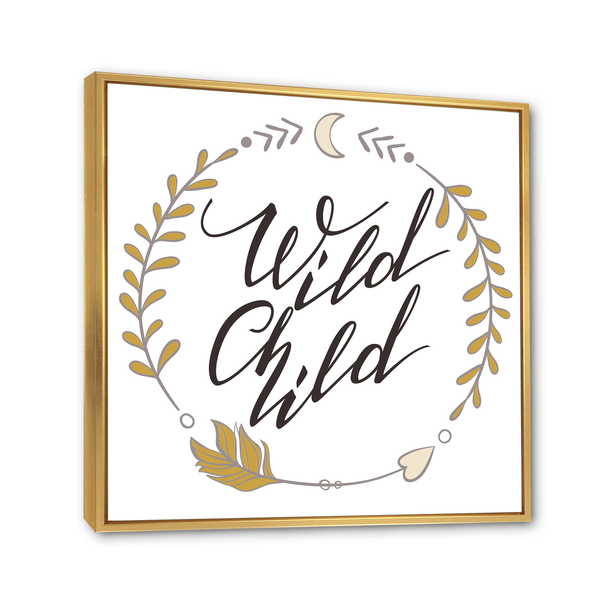 Designart 'Wild Child Under Arrows Circled' Traditional Framed Canvas Wall Art Print
