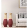 thumbnail image 2 of Set of 2 31.5 inch Tall Handcrafted Bamboo Floor Vase, Burgundy and Natural Finish, Decorative Accent, Large Floor Vase, Sustainable Bamboo, Living Room, Dining Room, Entryway Decor, 2 of 7
