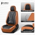 thumbnail image 4 of FLORICH Full Set Leather Car Seat Covers, Waterproof Front and Rear Seat Covers for Cars, Automotive Seat Protector Fit for Most Car SUV Truck, Brown & Black, 4 of 10