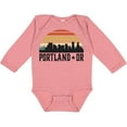 thumbnail image 3 of Inktastic Portland Oregon Skyline Retro Sunset Boys or Girls Long Sleeve Baby Bodysuit, 3 of 5