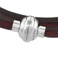 thumbnail image 2 of Italian Full Grain 3 Wrap Tan Leather I Love You Bracelet Stainless Steel Magnetic Clasp 22.5 Inch, 2 of 2