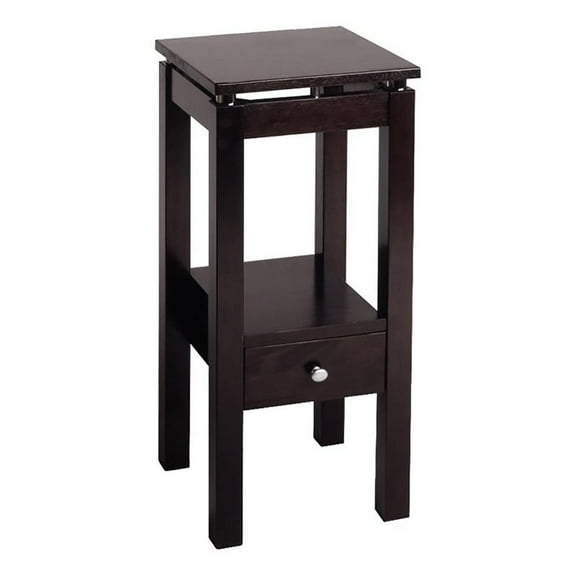 Pemberly Row Transitional Solid Wood End Table in Rich Espresso