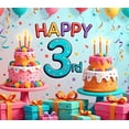 thumbnail image 3 of Colorful Design Happy Birthday Banner Decorative Cake Party Decoration for Birthday Celebration Kids Event Indoor Decorations, 3 of 7