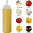thumbnail image 2 of 4pcs 200ml Condiment Bottle Plastic Multi-use Condiment Bottles Squeeze Condiment Bottles Clear Bottles for Sauce Sauce Bottle with Cap for Seasonings, 2 of 5