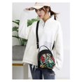 thumbnail image 4 of petit Sac Bandoulire En Tissu Pour Filles En Nylon (feuillage), Mini Pochette Pour Tui De Tlphone, 3 Poches Zippes, 4 of 5