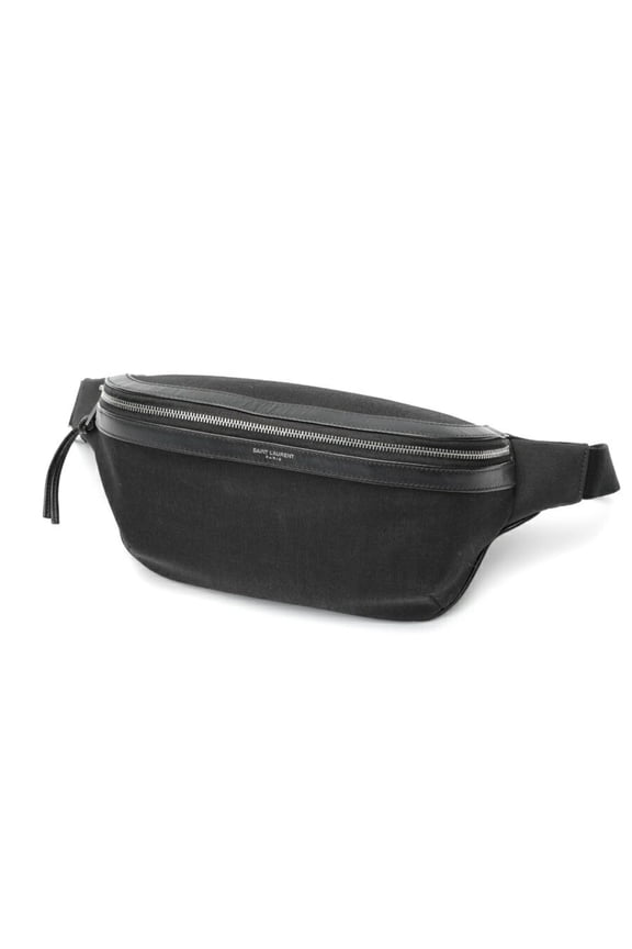 Pre-Owned Saint Laurent SAINT LAURENT Belt Bag Body 557831 Canvas Leather Black... (Good)