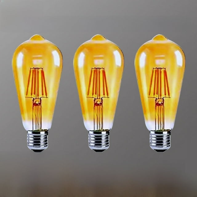 Bombilla Edison ST64, lámpara de filamento, bombilla LED, retro nostálgica, E27, luz blanca cálida amarilla, lámpara de filamento de tungsteno de imitación, 4 W, 6 W