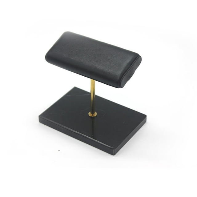 Bewildely Soporte de exhibición de reloj de piedra, soporte de almohada de cuero de repuesto con recubrimiento pulido electrochapado portátil, Almacenamiento y organización del hogar