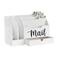 thumbnail image 4 of Organizador de Correspondencia de Madera con Múltiples Compartimentos y Cajón para Ordenar Cartas Sobres Papeles Accesorios Adecuado para Oficina Blanco, 4 of 8