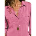 thumbnail image 3 of Gvmfive Women Long Sleeve V Neck Blouse Button Down Tunic Tops Shirt, 3 of 4