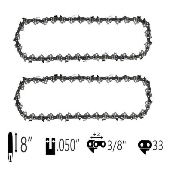 2pcs 8" Chainsaw Chains Replacement For Harbor Freight Portland 62896 68862 63190 Chicago 3/8LP
