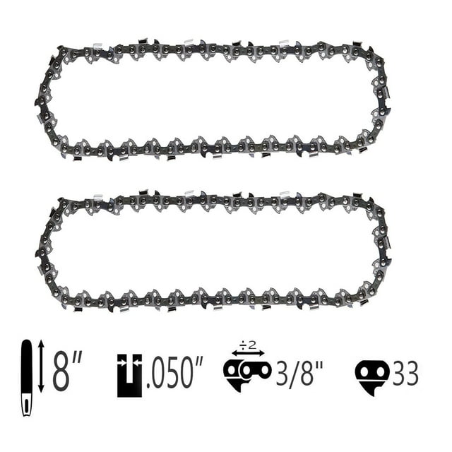 2pcs 8" Chainsaw Chains Replacement For Harbor Freight Portland 62896