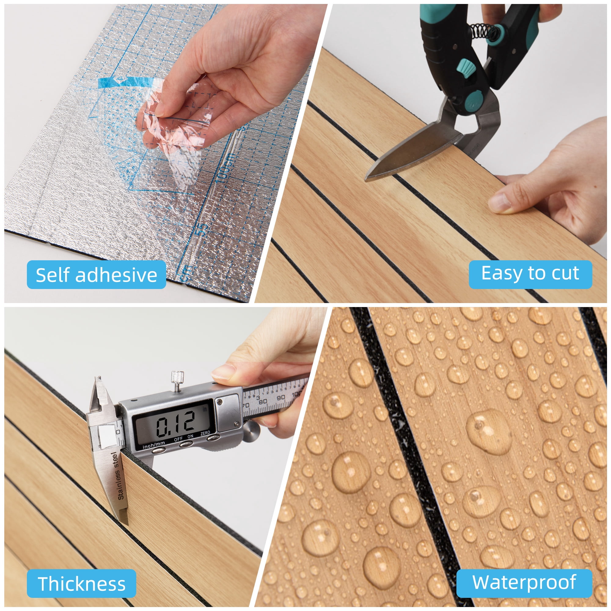 Yeslife 6-Pack Peel and Stick PVC Wood Slat Wall Panels, 48.03 in. x 15.75 in., Oak Wood Grain, Thickened 3D Decorative Wall Panels for Living Room, Bedroom & Office