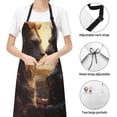 thumbnail image 5 of Rateoe Romantic Flower Lion Couple Aprons with Pocket,Men Womens Aprons Waterproof Adjustable Cooking Aprons for Kitchen Gardening and Salon, 5 of 7
