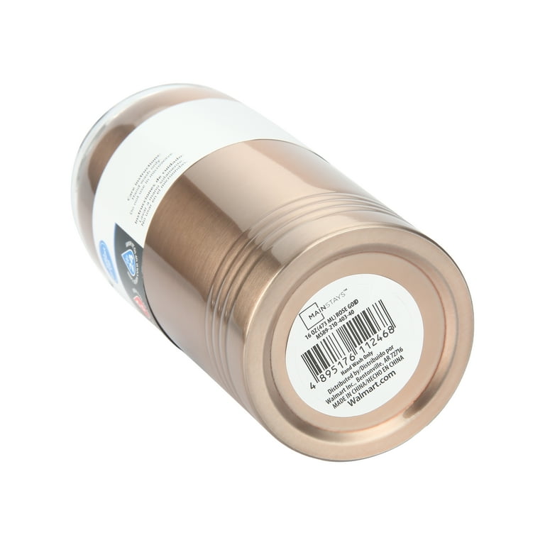 Mainstays 16 Oz. Double Wall Rose Gold Tumbler - Walmart.com