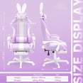 thumbnail image 7 of Huracan Cute Bunny Ears Gaming Chair with Footrest, Ergonomic High Back Office Gamer Chair, Massage Computer Game Chair with Lumbar Support for Adults,LightPurple, 7 of 7