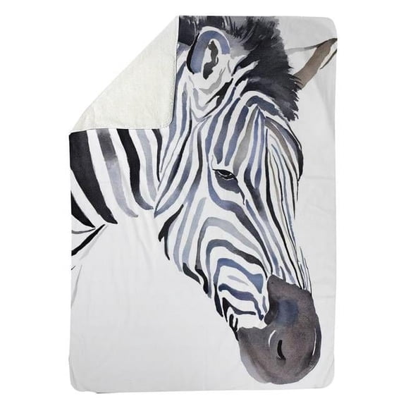60 x 80 in. Zebra-Sherpa Fleece Blanket