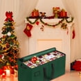 thumbnail image 6 of Holiday Cheer Premium Christmas Ornament Storage – Christmas Storage Container with Dividers Perfect for Holiday Decorations– Fits 128 Holiday Ornaments – Tear (Green), 6 of 6