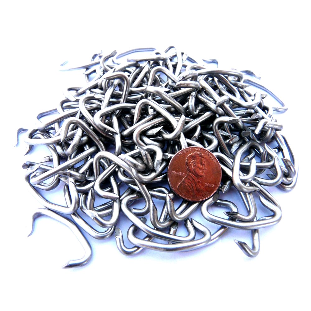 125ct Stainless steel heavy duty hog rings 12 gauge 7/8" ID. Great