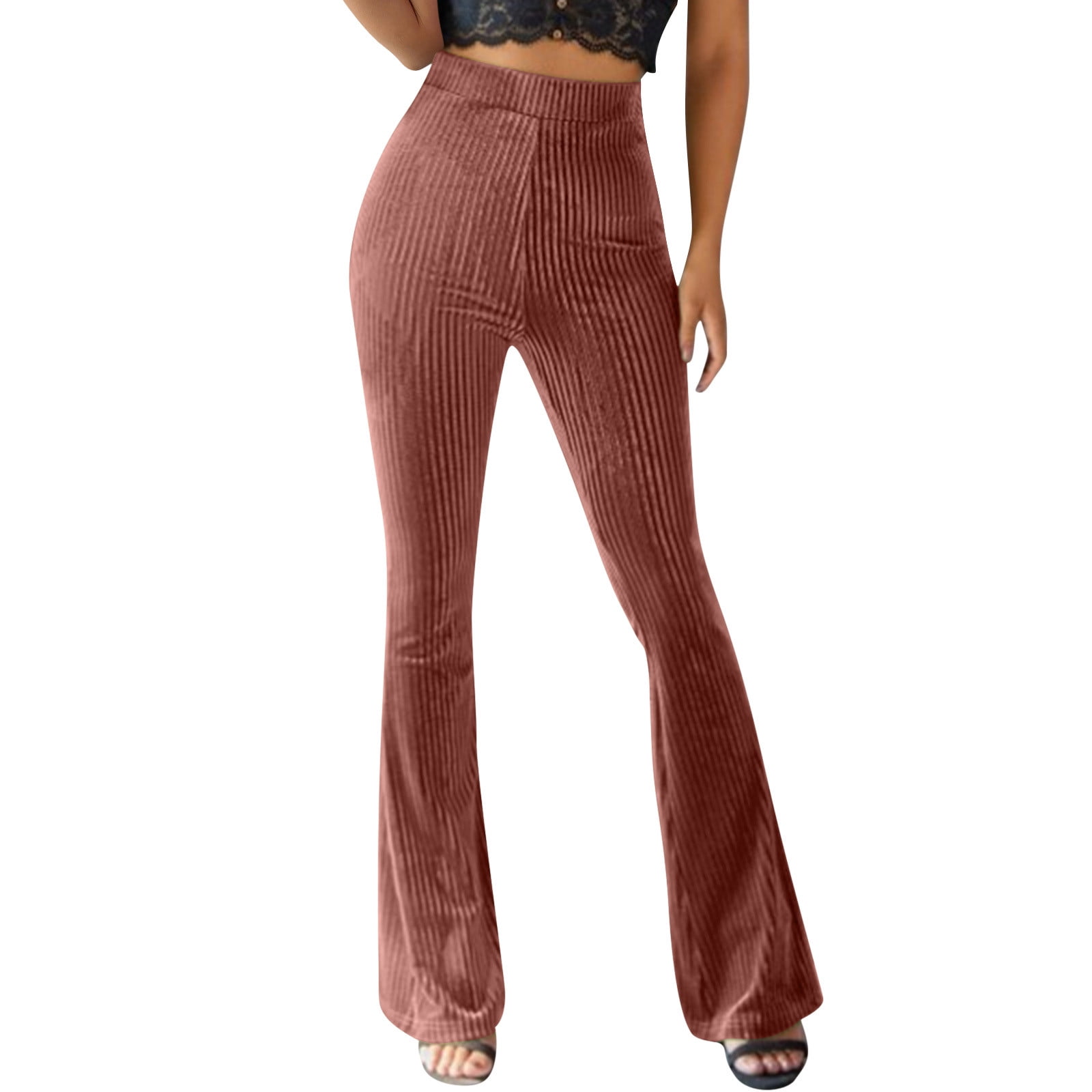 CHWGFWL High Waisted Pants for Women Women's Velvet Elastic Waist