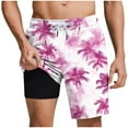 thumbnail image 2 of Mens Shorts Elastic Waist Drawstring Casual Print Shorts Beach Shorts with Pockets Hiking Short, 2 of 6