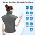 thumbnail image 3 of RENPHO "24x37" Shoulder Heating Pad for Back Pain Relief, Electric Large Heating Pad for Neck & Wrap with 6 Heat Settings & Auto Shut-Off, Birthday Gifts for Women Men, Grey, 3 of 13