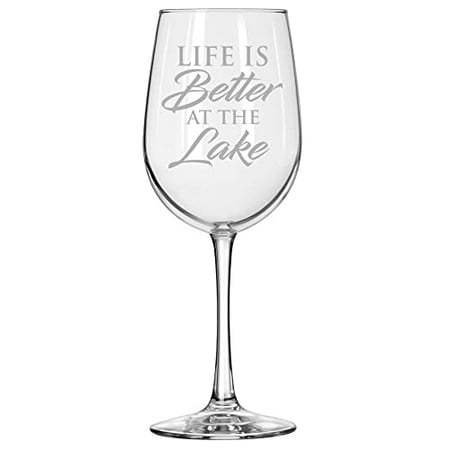

Wine Glass for Red or White Wine Life Is Better By The Lake (16 oz Tall Stemmed)