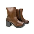 thumbnail image 3 of Lyla Cognac Square Block Heel Zip Boot, 3 of 6