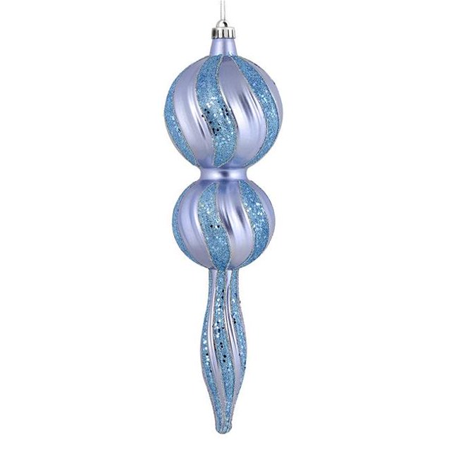 Vickerman N186929D 16.5 in. Periwinkle Candy Glitter Finial Ornament