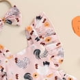 thumbnail image 5 of Newborn Baby Girl Farm Outfit Chicken Print Romper Ruffle Sleeve Jumpsuit Bodysuit with Headband Cute Summer Country Clothes, 5 of 7