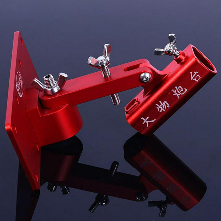 Heavy Duty Boat Marine Aluminium Alloy Fishing Rod Pole Stand Bracket Support Holder Adjustable Clamp Fishing Tackle Tools - Red, Size: 18x12x5CM