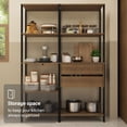 thumbnail image 5 of Madesa Kitchen Pantry Storage Rack with 2 Drawers and Open Shelves 51"L Multiuse Modular Cabinet for Kitchen Organization - Black/Brown, 5 of 11