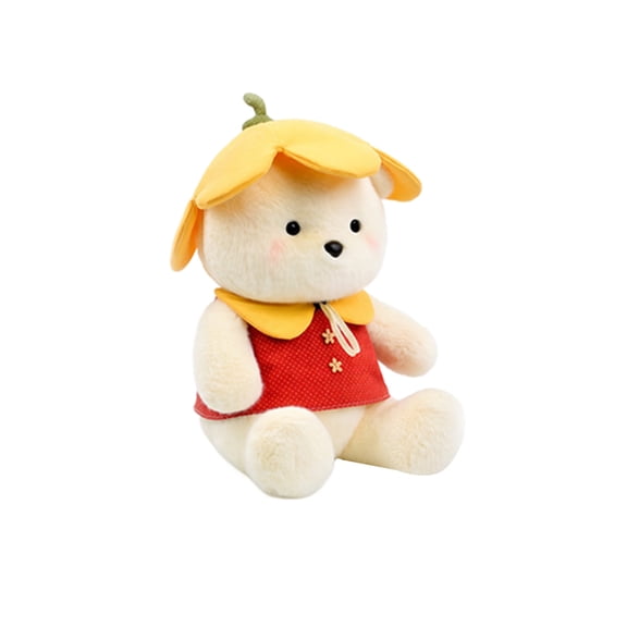 Plumora Soft Stuffed Animal Plush Toy - Bear with Flower Hat, Cuddly Plushies for Birthday Gift, Ideal for Kids Toys and Home Decor Accents