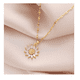 thumbnail image 4 of Collar Girasol Para Mujer Dijes Cadena Chapado en oro 18k mujeres dama con Piedras De Zirconia Brillante, 4 of 4