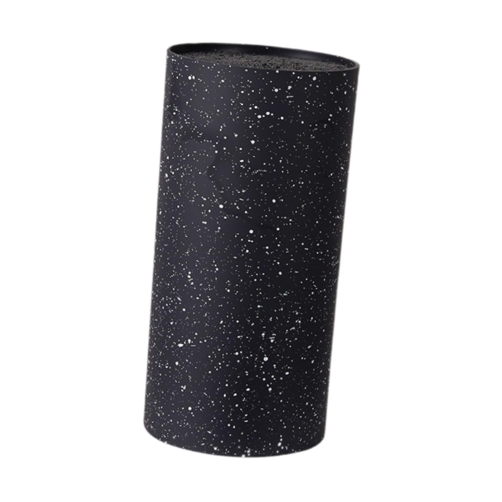 Fiocias Round Knife Block Utensils Holder Save Space Unique Slot Design Universal Knives Black A