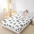 thumbnail image 4 of Manfei Safari Animal Bear Queen Sheet Sets,Rustic Western Hunting Flat Sheet,Gray White Queen Fitted Sheet For Boys Teens,Microfiber Bedroom Decor,4pcs, 4 of 7
