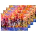 thumbnail image 5 of EREHome Ensemble de 4 Sets de Table Colorés Arbres d'Automne Porte-Assiettes Protecteur 12x18 Pouces, 5 of 5