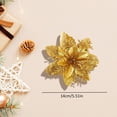 thumbnail image 3 of Christmas Poinsettia Flower Ornament, Artificial Gold Glitter Velvet Christmas Flowers, 3-Layer Sparkling Floral Decoration for Christmas Tree Wreath Garland Holiday Home Party Decor, 3 of 8